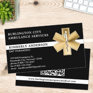Carte De Visite Paramètre EMS EMT Ambulance Urgence QR Code Logo