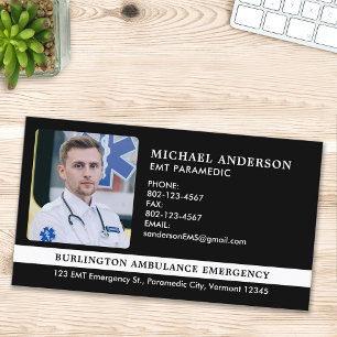 Carte De Visite Paramètre personnalisé EMS EMT Ambulance d'urgence