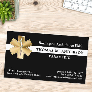 Carte De Visite Paramètre personnalisé EMS EMT Ambulance Urgence