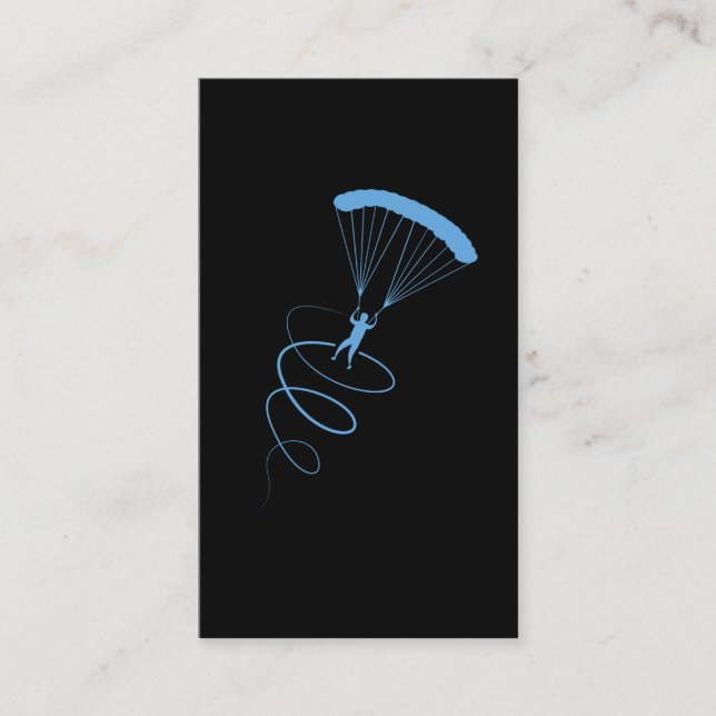 Carte De Visite Parapente Hobby Vol Skydiver Parachute Sports (Devant)