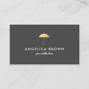 Carte de visite-parapluie de Faux Gold Foil