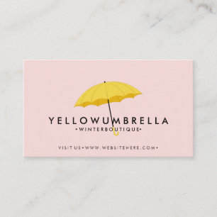 Carte De Visite Parapluie rose crème