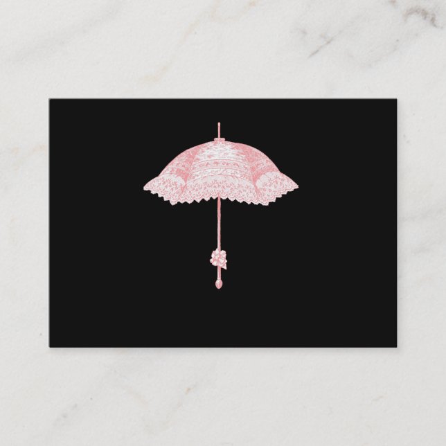 Carte De Visite Parasol rose (Devant)