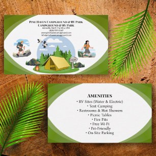 Carte De Visite Parc de camping extérieur RV Park agencement rusti