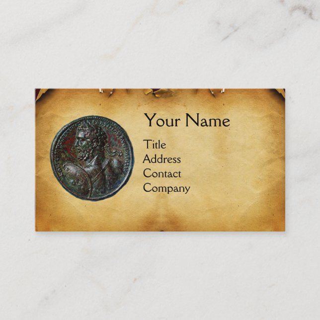 CARTE DE VISITE PARC MONOGRAMME ANTIQUE ROMAIN BRONZE MEDALLION (Devant)