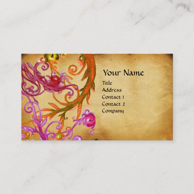 CARTE DE VISITE PARC RED BERRIES SWIRLS (Devant)