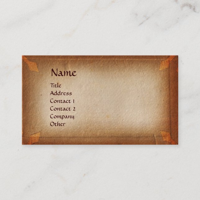 CARTE DE VISITE PARCHEMIN BROWN ANTIQUE (Devant)