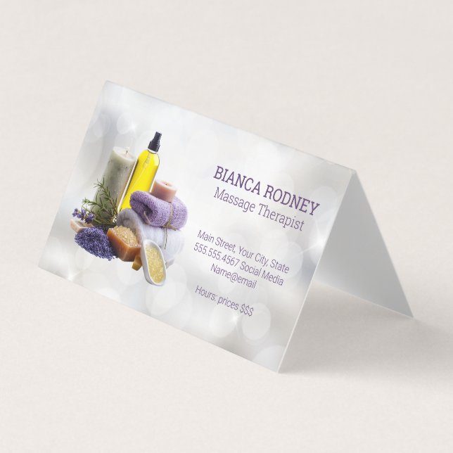 Carte De Visite Parfum spa | Salines de bain | Huile (Devant)