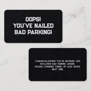 Carte De Visite Parking incorrect