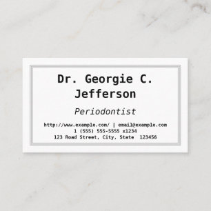 Carte de visite parodontiste simple et à clé basse
