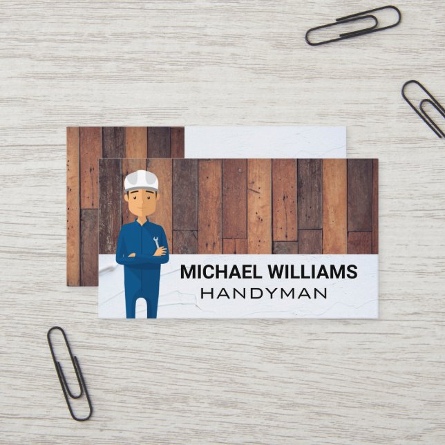 Carte De Visite Parquet | Épingler | Handyman (Devant/Arrière en situation)
