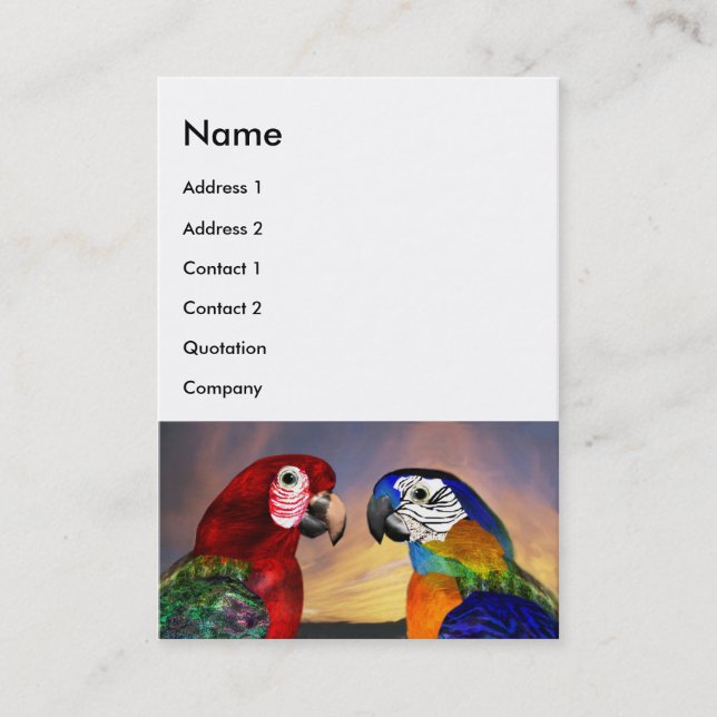 CARTE DE VISITE PARROS HYPER / ARBRE ROUGE ET BLEU BLANC (Devant)