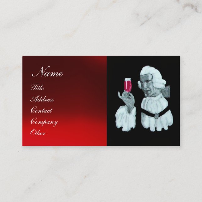 CARTE DE VISITE PARTI DÉGUSTATION DE VIN SOMMELIER, SCEAU DE CIRE  (Devant)