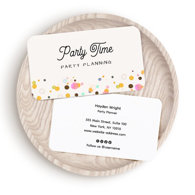 Carte De Visite Parti Planner Cute Confetti (Créateur téléchargé)