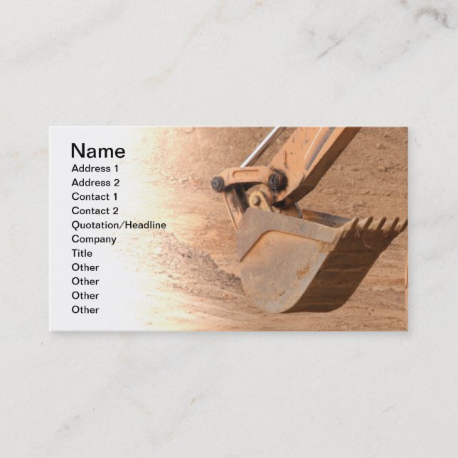 Carte De Visite partie arrière du matériel de construction (Devant)