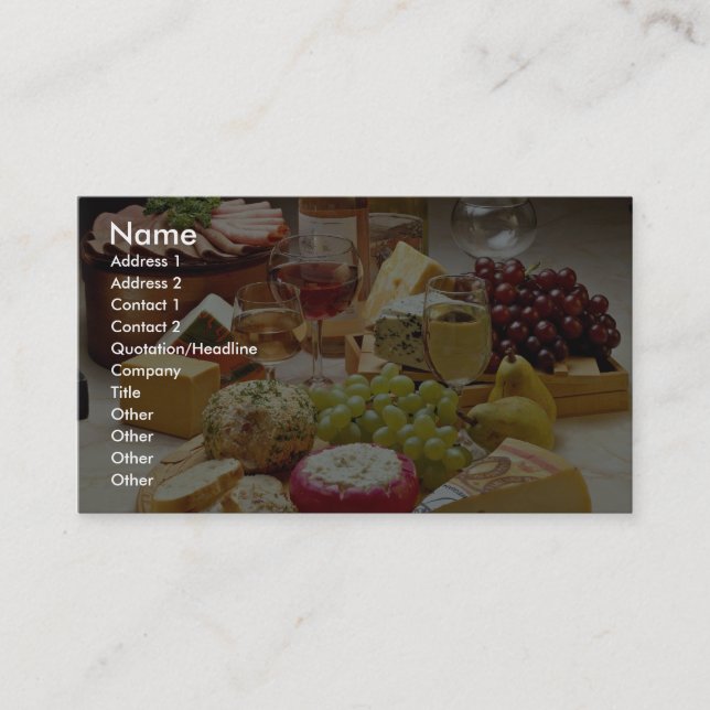 Carte De Visite Partie de vin et de fromage (Devant)