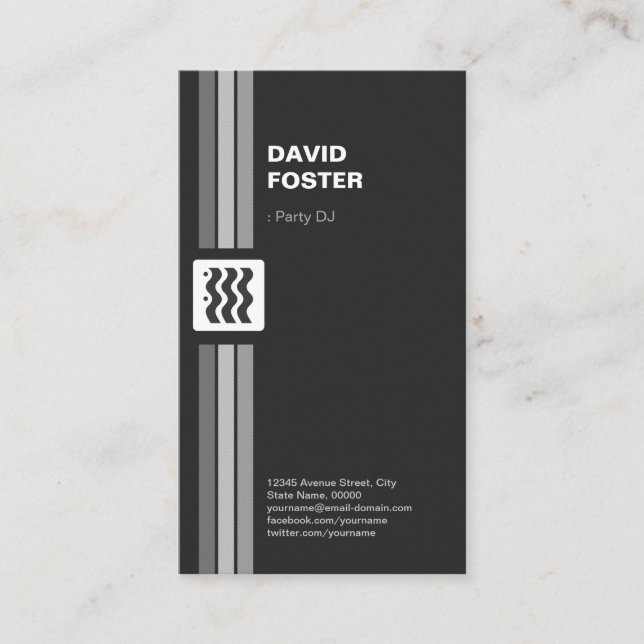 Carte De Visite Partie DJ - Premium double face (Devant)