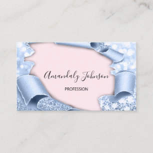 Carte De Visite Parties scintillant 3D  maquillage Rose Bleu rose 