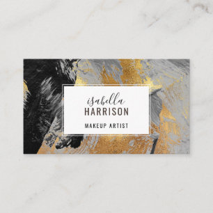 Carte De Visite Parties scintillant Abstraite Chic Gold Noir Bross