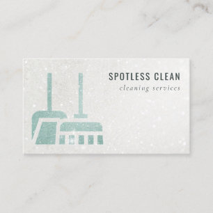 Carte De Visite Parties scintillant Aqua Blue Service de nettoyage