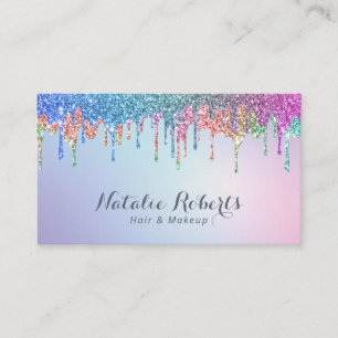 Carte De Visite Parties scintillant arc-en-ciel Drivers Hair Styli