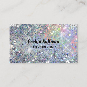 Carte de visite parties scintillant argent