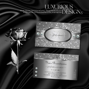 Carte De Visite Parties scintillant argent de luxe Stars Diamonds