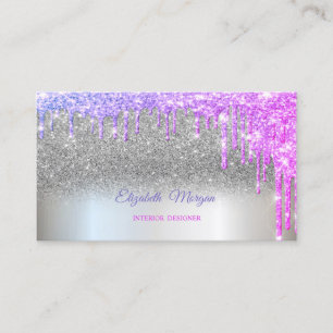 Carte De Visite Parties scintillant Argent Élégante Pilotes profes