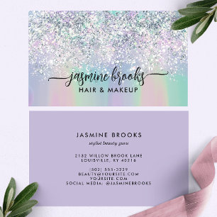 Carte De Visite Parties scintillant Argent Pastel Gradient Élégant