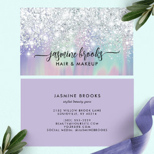 Carte De Visite Parties scintillant argent Pastel violet Turquoise