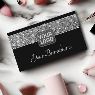 Carte De Visite Parties scintillant argentée brillante Étoiles éti