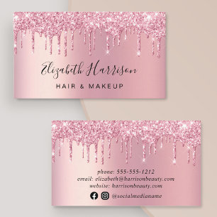 Carte De Visite Parties scintillant Beauté rose