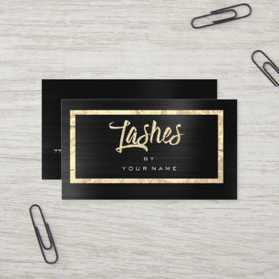Carte De Visite Parties scintillant Black Gold Faux Typographe Las