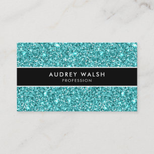 Carte De Visite PARTIES SCINTILLANT Bleue Glitzy