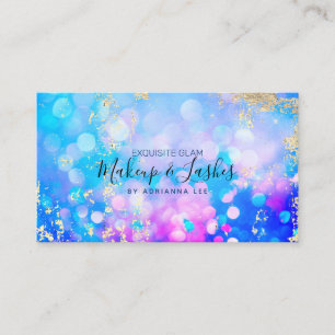 Carte De Visite  Parties scintillant Bokeh MUA Beauté Salon Maquil