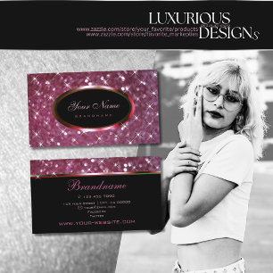Carte De Visite Parties scintillant bordeaux luxueuse et étoiles l