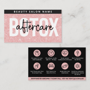 Carte De Visite Parties scintillant Botox Rose Instruction de remp