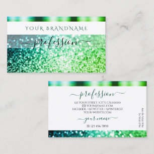 Carte De Visite Parties scintillant brillante blanche Turquoise ve