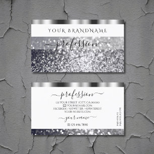 Carte De Visite Parties scintillant brillante moderne blanche et a