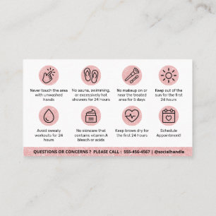 Carte De Visite Parties scintillant Brosses roses Instructions pou