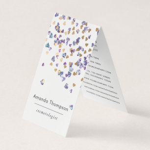 Carte De Visite Parties scintillant cardiaque holographique Faux