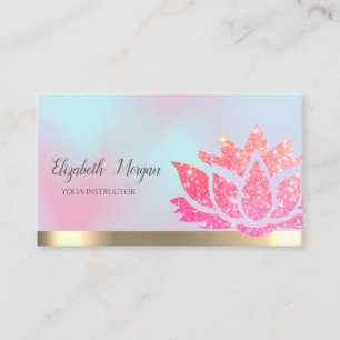 Carte De Visite Parties scintillant chic Lotus Fleur Yoga Holograp