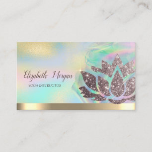 Carte De Visite Parties scintillant Chic Lotus Holographic Enk Yog