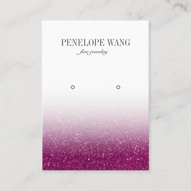 Carte De Visite Parties scintillant chic Violet Ombre Bijoux Écran (Devant)