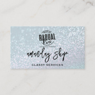 Carte De Visite Parties scintillant Code QR Logo Boutique en ligne