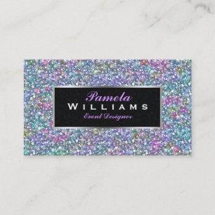 Carte De Visite Parties scintillant colorée et étincelles Accents