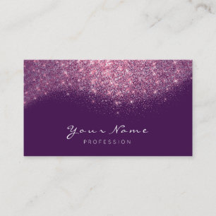 Carte De Visite Parties scintillant Confetti maquillage rose pourp