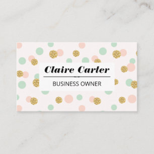 Carte De Visite Parties scintillant Confetti   Motif à points polk