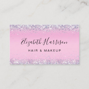 Carte De Visite Parties scintillant Confetti rose