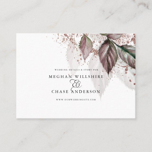 Carte De Visite Parties scintillant d'aquarelle moderne Foliage Ba (Devant)